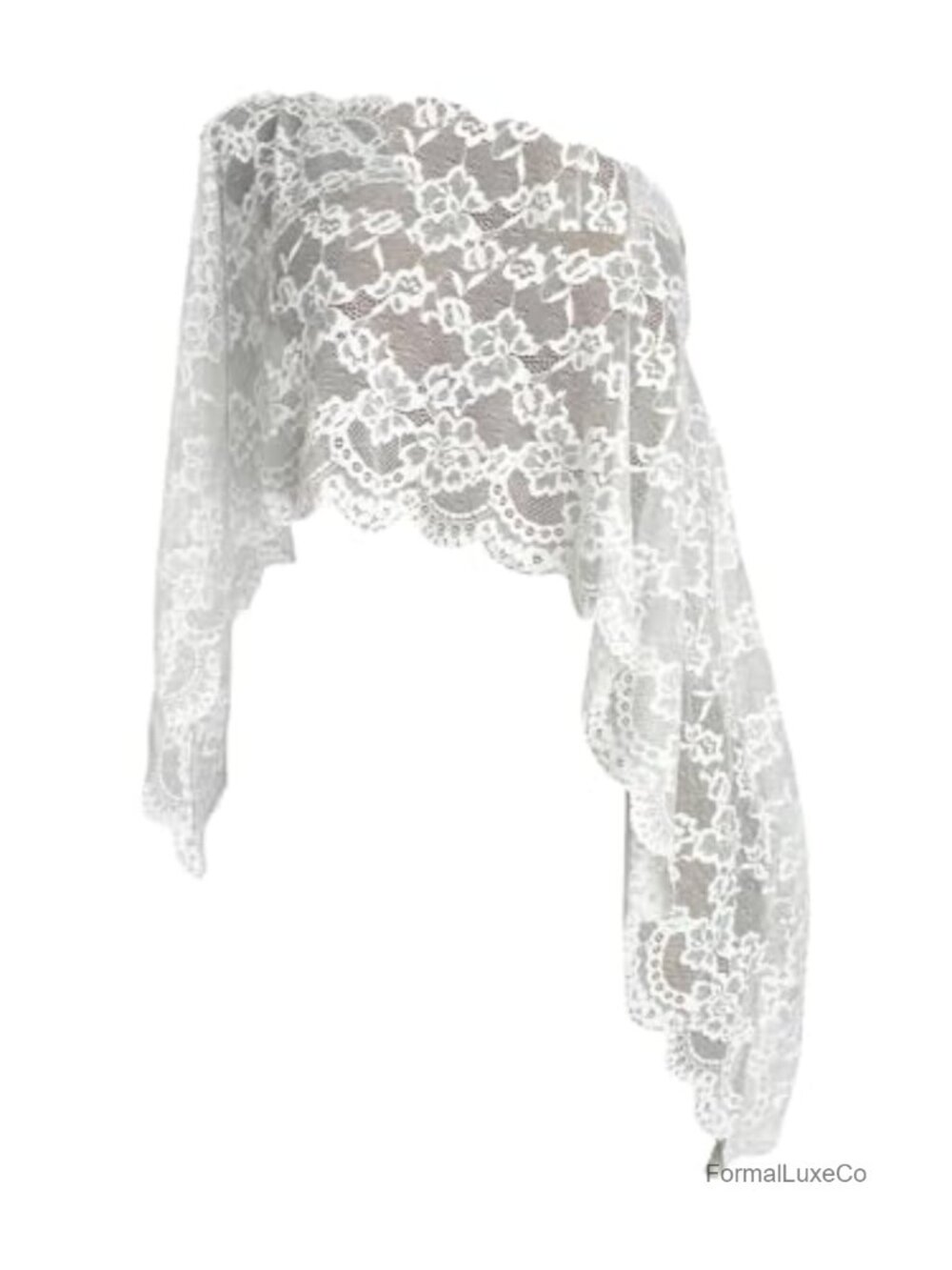 Womens Y2K Floral Lace Poncho Cape Top Off Shoulder Asymmetrical Neck